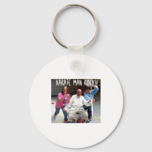 Karate Man Rocks T Shirt Key Ring