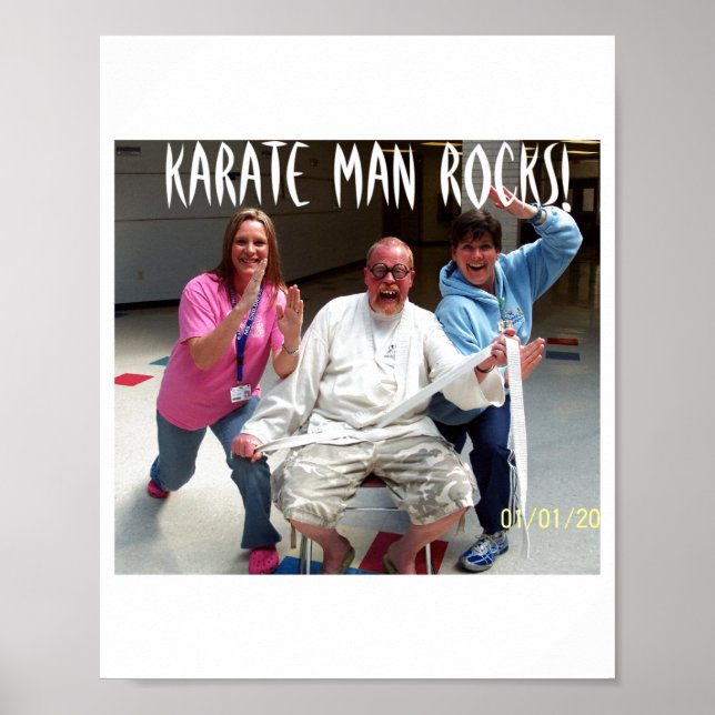 Karate Man Rocks T Shirt  Poster (Front)