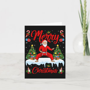 Karate Martial Art Lover Xmas Santa Playing Karate Card