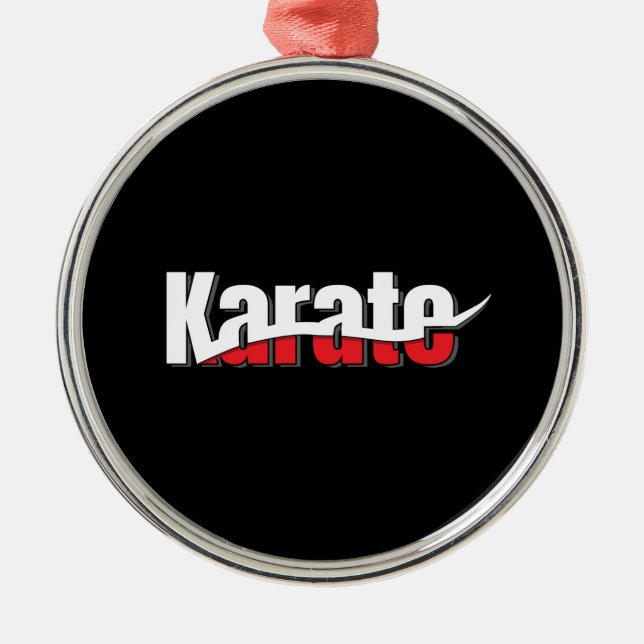 Karate Martial Arts Abstract Swish Metal Tree Decoration (Front)