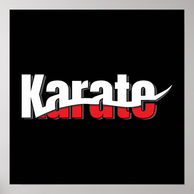 Karate Martial Arts Abstract Swish Poster (Front)