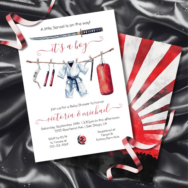 Karate Martial Arts Boy Baby Shower Invitation (Creator Uploaded)