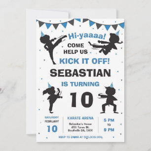 Karate Martial Arts Boys Birthday Invitation