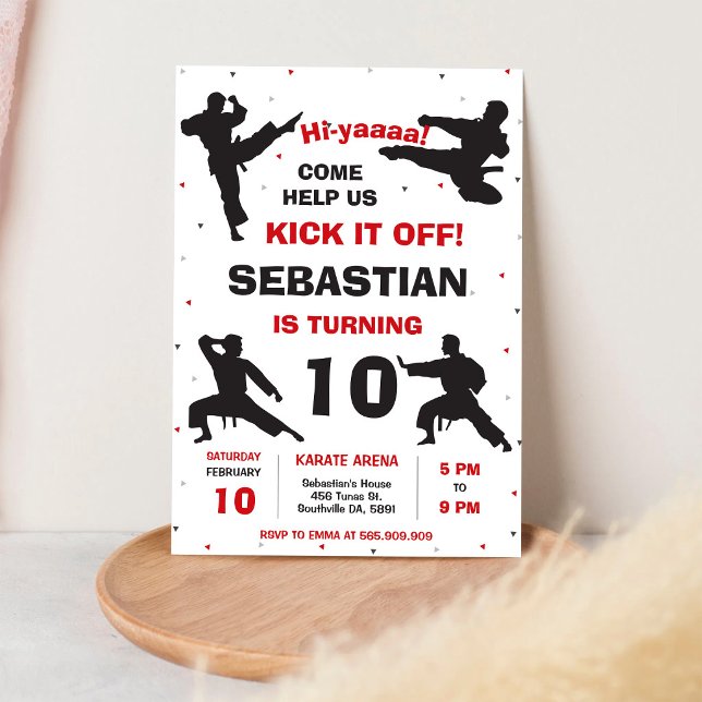 Karate Martial Arts Boys Birthday Invitation (Creator Uploaded)