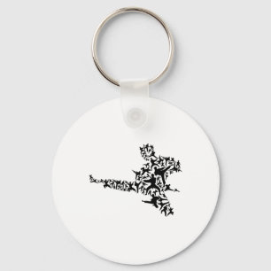 Karate Martial Arts Flying Kick Boxing Kickboxer T Key Ring