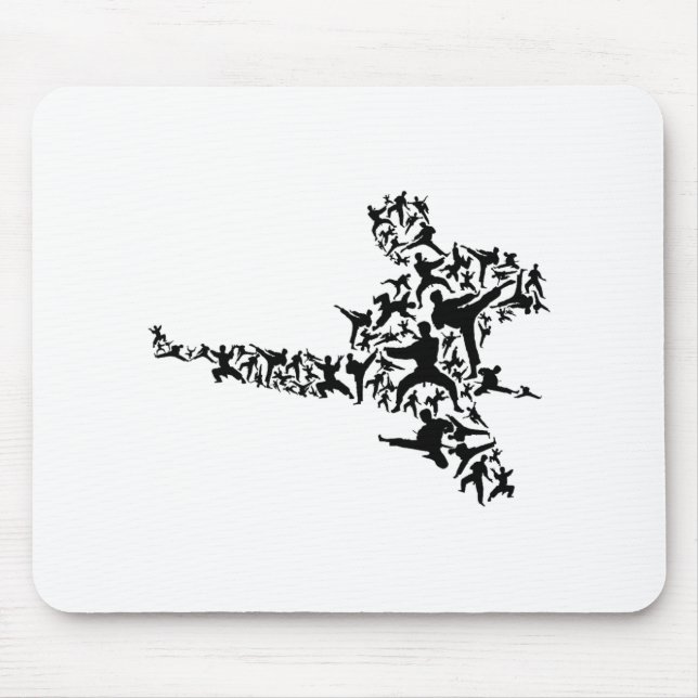 Karate Martial Arts Flying Kick Boxing Kickboxer T Mouse Pad (Front)
