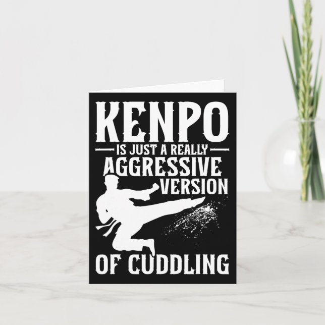 Karate Martial Arts Girl Lady Kenpo School Fighter Card (Front)