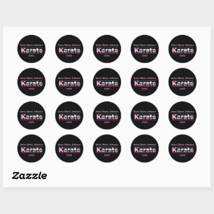 Karate Martial Arts Girly Pink Classic Round Sticker