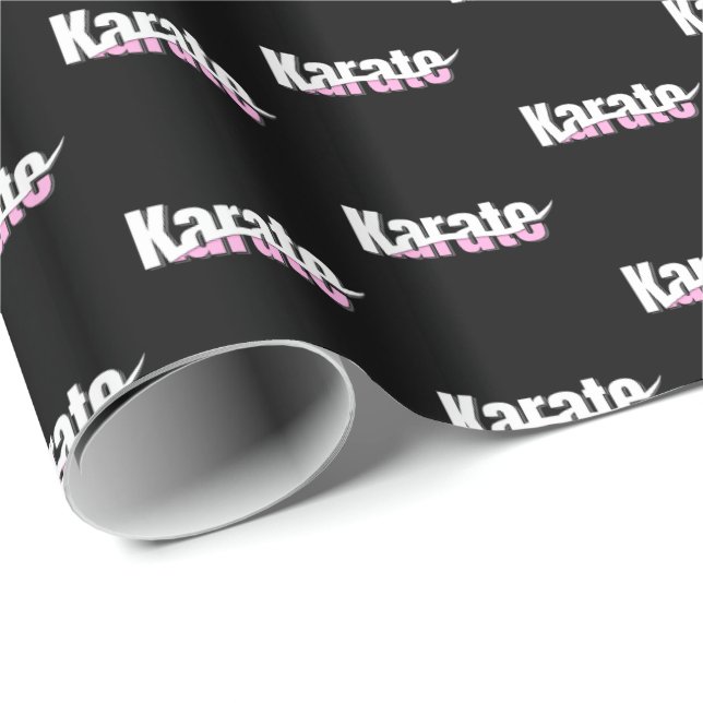 Karate Martial Arts Girly Pink Wrapping Paper (Roll Corner)