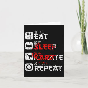 Karate Martial Arts Japanese Sun Eat Sleep Karate  Card