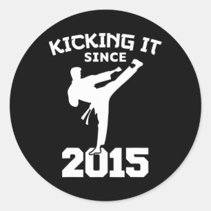 Karate Martial Arts Kicking It Since 2015 Funny Ki Classic Round Sticker