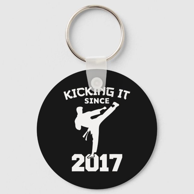 Karate Martial Arts Kicking It Since Funny Kid Bir Key Ring (Front)