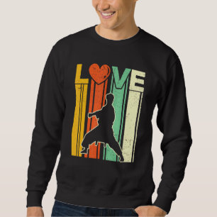Karate Martial Arts Love Retro Vintage Distressed Sweatshirt