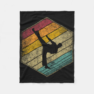 Karate Martial Arts Retro Style Vintage 70s 80s 90 Fleece Blanket