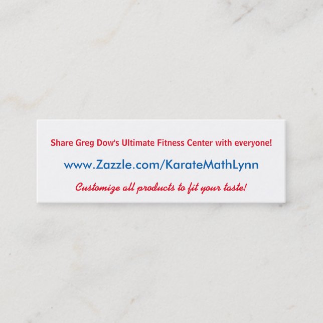 Karate Math Lynn Zazzle Business Card (Front)