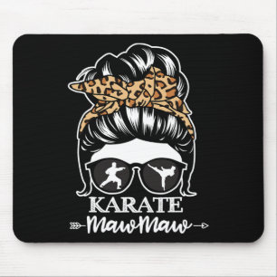 Karate Mawmaw Messy Bun Hair Funny Karate Fighter Mouse Pad