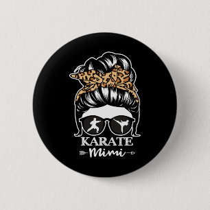 Karate Mimi Messy Bun Hair Funny Karate Fighter Mi 6 Cm Round Badge