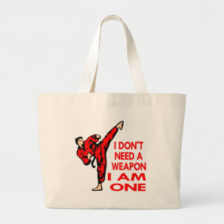 Karate, MMA, I AM A Weapon Large Tote Bag