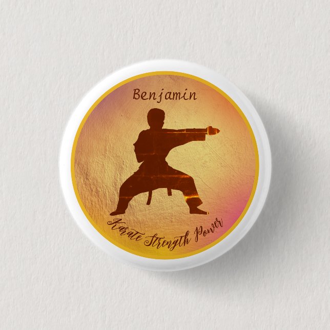 Karate Modern Martial Arts Name Personalised 3 Cm Round Badge (Front)