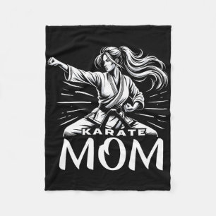 Karate Mom Martial Arts Mother Family Bonding Fleece Blanket