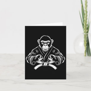 Karate Monkey Drawing Kickboxing Jiu-jitsu Mma Mar Card