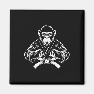 Karate Monkey Drawing Kickboxing Jiu-jitsu Mma Mar Magnet