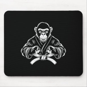 Karate Monkey Drawing Kickboxing Jiu-jitsu Mma Mar Mouse Pad