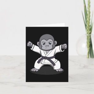 Karate Monkey Ironic Wildlife Ape Fighter Card