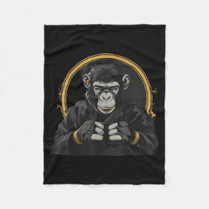 Karate Monkey Judo Taekwondo Kickboxing Mma Monkey Fleece Blanket