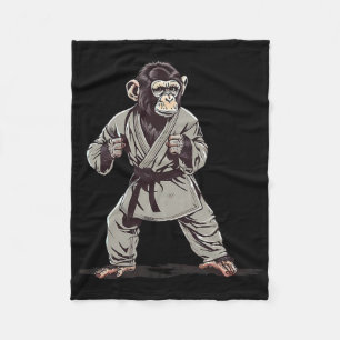 Karate Monkey Kickboxing Judo Jiu-jitsu Mma Martia Fleece Blanket