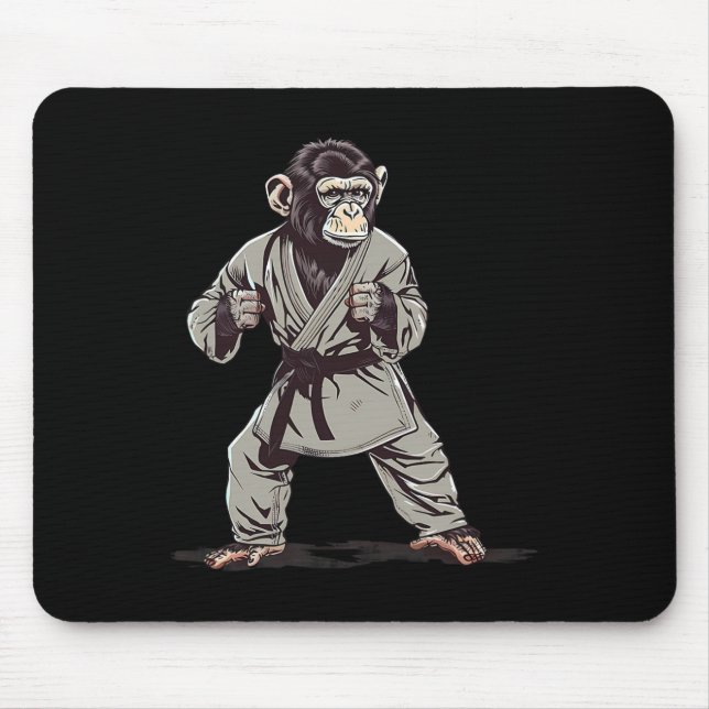 Karate Monkey Kickboxing Judo Jiu-jitsu Mma Martia Mouse Pad (Front)
