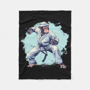 Karate Monkey Martial Arts Kickboxing Judo Mma Mon Fleece Blanket
