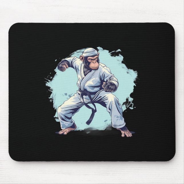 Karate Monkey Martial Arts Kickboxing Judo Mma Mon Mouse Pad (Front)