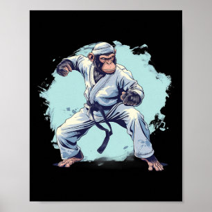 Karate Monkey Martial Arts Kickboxing Judo Mma Mon Poster