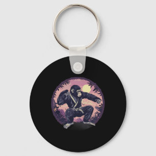 Karate Monkey Nature Moon Mma Kickboxing Monkey Lo Key Ring