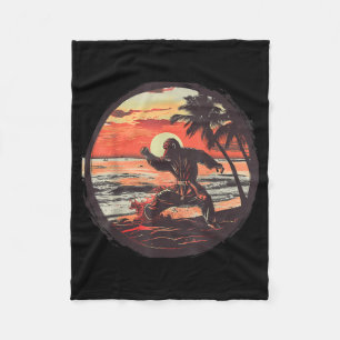 Karate Monkey Sunset Jiu-Jitsu Mma Martial Arts Fleece Blanket