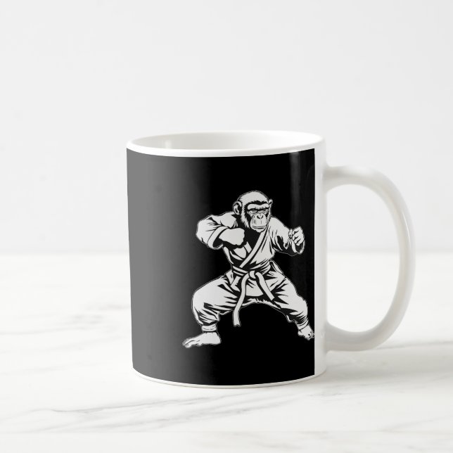 Karate Monkey Taekwondo Kickboxing Mma Judo Monkey Coffee Mug (Right)