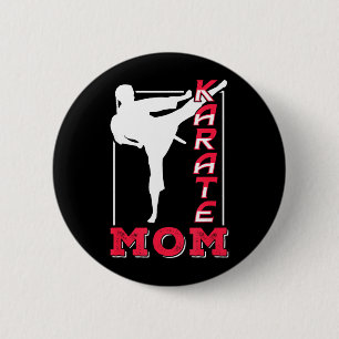 Karate Mum Coach Belt Martial Arts Fighter Mother 6 Cm Round Badge