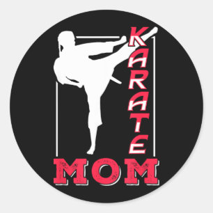 Karate Mum Coach Belt Martial Arts Fighter Mother Classic Round Sticker