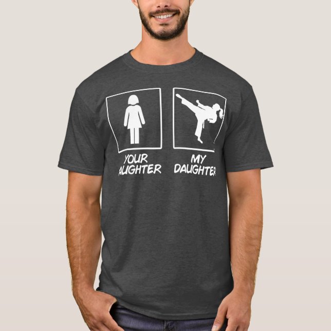 Karate Mum  Karate Daughter  Black Belt T-Shirt (Front)