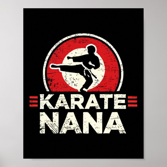 Karate Nana Retro Kick Silhouette  Poster (Front)
