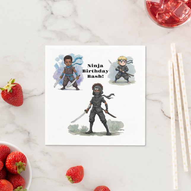Karate Ninja Boy's Birthday Bash Napkin (Insitu)
