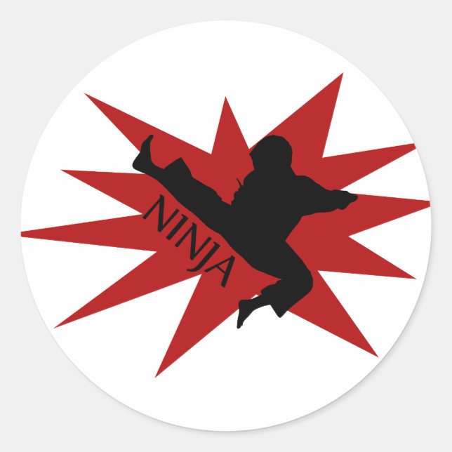 Karate Ninja Classic Round Sticker (Front)