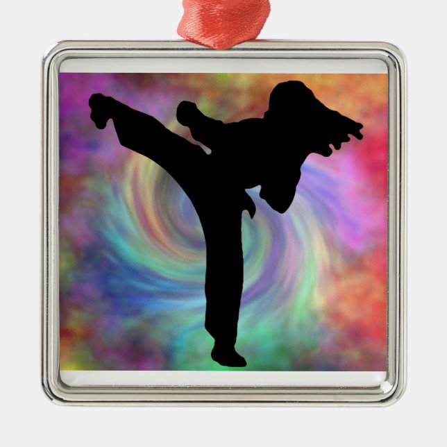 Karate Ornies Metal Tree Decoration (Front)