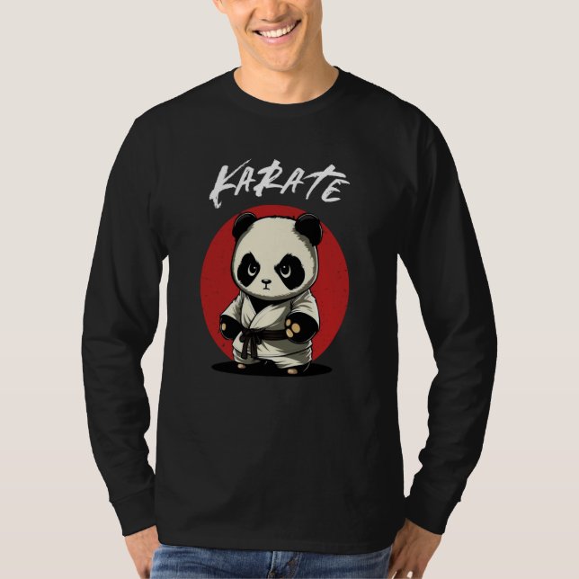 Karate Panda Karateka Boys and Girls Karate Panda T-Shirt (Front)