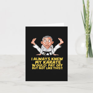 Karate Pay Off Funny Martial Arts Cartoon Art Card