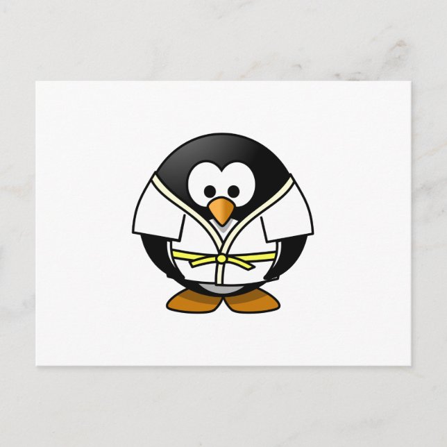 Karate Penguin Postcard (Front)