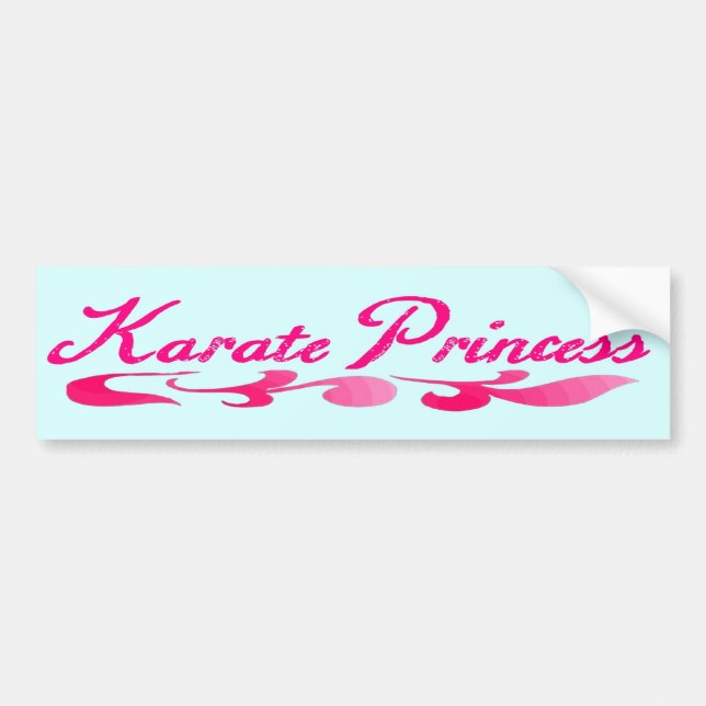Karate Princess Swirl Bumper Sticker (Front)