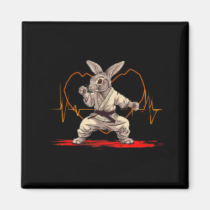 Karate Rabbit Motif Taekwondo Jiu-Jitsu Mma Cute Magnet