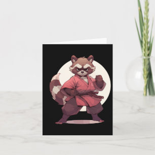 Karate Racoon Anime Racoon Martial Arts T Martial Card
